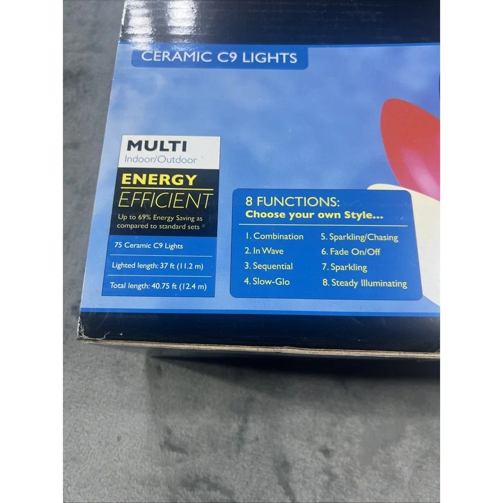 NEW Phillips Ceramic C9 Lights 75 Bulb Energy Saving LED Multi Color 8 Functions